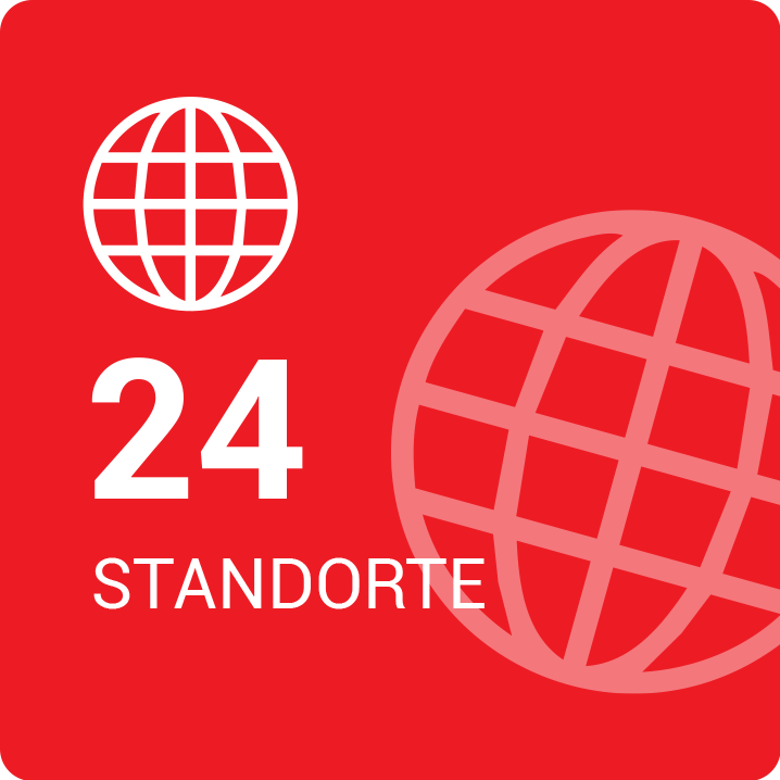 24 Standorte weltweit