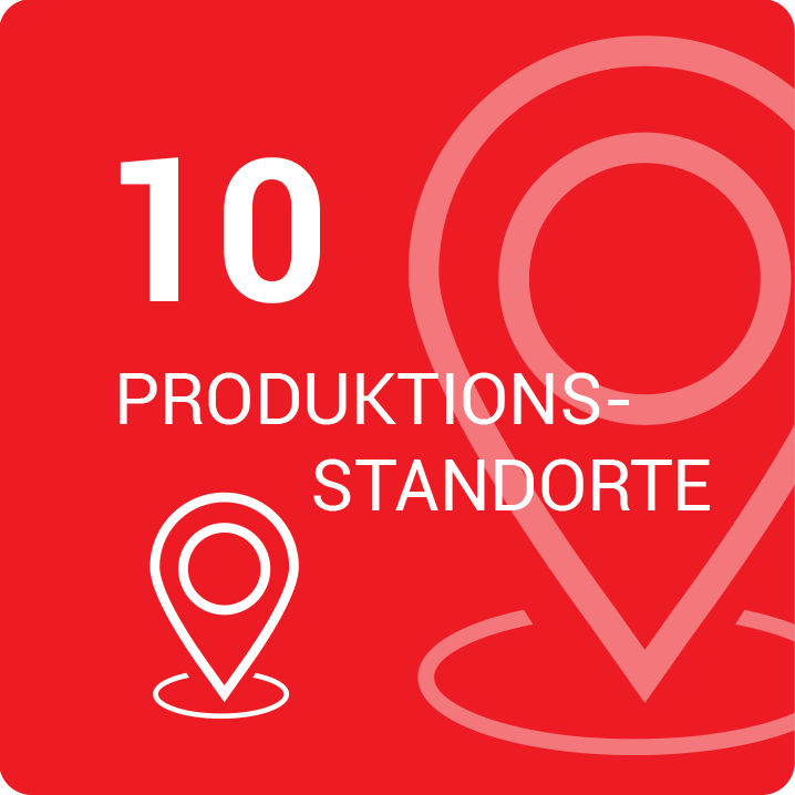 10 Produktionsstandorte weltweit